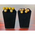 Vintage Vogue Chunky Copper Gold Tone Beaded Necklace and Earrings Photo 2