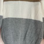 Gray and White Chunky Knit Cardigan Sweater Size L Photo 4