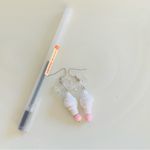 White and Pink Ice Cream Cone Earrings Photo 1