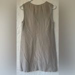 Theory  Wandu Cream / Tan 100% Silk, Sleeveless Shift Dress, Pockets; size 0 Photo 5