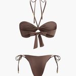 Commense Bow Knot Bikini Set size small Brown Photo 1