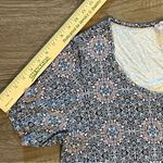 Philosophy Women's Size 2X Blue Floral Short Sleeve Tunic Top Photo 2