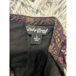 Lucky Brand  Knit Button Front Shirt Top‎ Boho Medallion Floral Print Hippie Photo 2