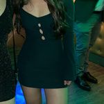 Princess Polly Dark Green Long Sleeve Mini Dress Photo 1