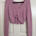 PacSun  Pink Fuzzy Cropped Sweater Photo 0