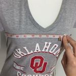 Hanes Heather Gray Oklahoma Sooners V Neck Tee Top NEW Photo 2