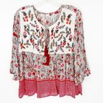 Raga Primrose Floral Boho Bell Sleeve Top Medium Photo 1