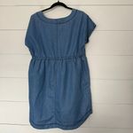 Flutter & Kick Maternity Women’s Large Denim Dress Short Sleeve Blue Photo 3