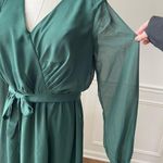 JJ's House Dark Green Chiffon Long Sleeve Formal Gown Dress Prom Bridesmaid 10 Photo 5