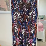 Anthropologie NEW  Maeve Floral Satin Wide Leg Fringe Pants in Size 0 Photo 2