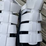 No Boundaries NWT White Chunky Strappy Double Buckle Ankle High SANDLES Photo 3