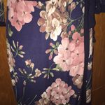 Navy & Pink Floral Gilli Wrap Dress Size Medium Blue Photo 4