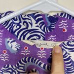 Printfresh  Tiger Queen Long Sleeve Button PJ Pajama Top Amethyst Purple Small Photo 4