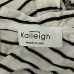 Kaileigh Women's Ruffle Neck Black Stripe Long Sleeve Knit Blouse L Large NWOT Photo 6