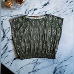   Blouse Ellen tracy green multicolors stamps top blouse size Large Photo 14