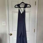 Lulus  Here's To Us Maxi Wrap Dress in Granite Blue Size Medium Photo 2