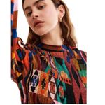 Farm Rio Tropical Shades size large new smocked long sleeve dress mixed midi mul Photo 2