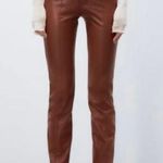 ZARA NWT Brown Leather Leggings Photo 0