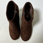 Aerosoles A2 by Brown First Role Faux Suede Chunky Gold Chain Heel Ankle Booties Photo 11