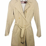 Theory Katerina Tan Trench Coat Belted Double Breasted Cream M Medium Lined Midi Photo 0
