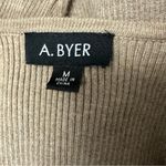 A Byer Ribbed Knit Faux Leather Accent Long Sleeve Tunic Ultra Mini Dress Medium Photo 9