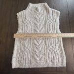 Lucky Brand  Women Metallic Cable-Knit Sweater Vest Ivory Silver Size XS MSRP $90 Photo 6