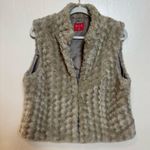 Elle  Women’s Faux‎ Fur Vest Tan Rose Swirl Pattern Texture Size XL Photo 0