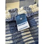 Old Navy  Blue Plaid Smocked Square Neck Dress Size Medium Milkmaid Boho Country Photo 6