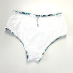 SheIn  Womens Bikini Bottom Size 0XL (12) High Rise Tropical Beachy Summer Blue‎ Photo 6