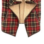 JODIFL Tartan Red Plaid Sherpa Lined Vest Jacket Photo 6