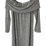 Dainty Hooligan Bodycon Dress Womens Size M Gray Ribbed Long Sleeve Stretch Mini Photo 0