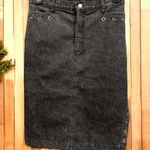 Simon Chang Black Grommet Accent Pocket Denim Side Slit Midi Skirt Womens 10 Photo 5