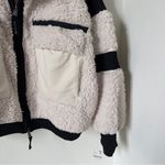 Free People NWOT Far Out Fleece Jacket in Ivory Sherpa White / Black Photo 7