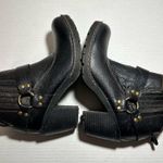 Bølo Women’s Black Leather Ring Harness Block Heel Ankle Boots Y2k Goth Size 8 Photo 2