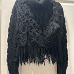 ZARA  Fringe Cable Knit Turtleneck Sweater Photo 0