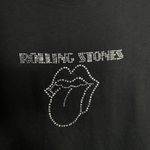 Vintage Rolling Stones Black‎ Rhinestone Logo T Photo 1