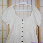 Madewell NEW  Linen-Cotton‎ Puff-Sleeve Mini Dress, lighthouse, 10 Photo 4