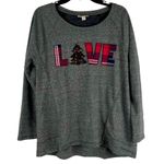 Style & Co  Plaid Sequin Love Sweatshirt Medium Photo 0
