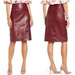 Rachel Parcell Red Grape Leather Button
Front Pencil Skirt XXS Photo 1