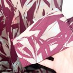 Garnet Hill  Maroon Tropical Floral Long Sleeve Rash Guard Quarter Zip Top Photo 3