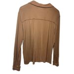 Free People NWT Khaki Modal Snap Shirt FLAW Sz. L Photo 2