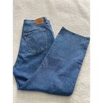 Levi's LEVI Strauss Co Rib Cage Straight Leg Distressed Cropped Ankle Blue Jeans 32/27 Photo 5