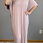 Barefoot Dreams Luxe Milk Jersey Womens Caftan Dress OS One Size Faded Rose Pink Photo 0