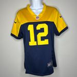 Nike Green Bay Packers Aaron Rodgers Jersey  NFL Football Yellow Blue Size Medium Photo 0
