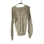 White House | Black Market WHBM Long Sleeve Loose Cable Knit Pullover Sweater Gray Cotton Blend Women Med Photo 1