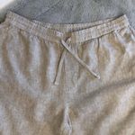 Caribbean Joe Beige Linen Summer Shorts Women's Size Large Elastic Waist Photo 2