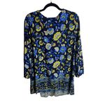 Susan Graver  Weekend Size 2X Button Front Tunic Blouse Floral Blue Kimono Boho Photo 5