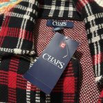 CHAPS  women’s size large holiday sleeveless vest black red white plaid full zip Photo 7