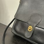 Coach Vintage 5130 Black Leather Station Satchel Crossbody Bag Brass Hardware Photo 3