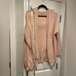 Warm & Cozy Size L Hooded Open Front Light Pink Boucle Knit Cardigan Sweater Size L Photo 2